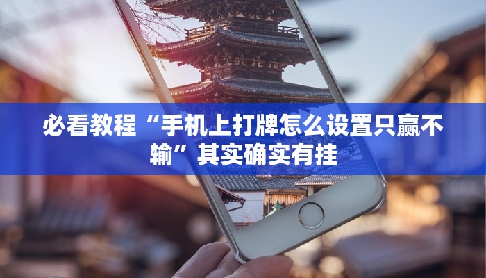 必看教程“手机上打牌怎么设置只赢不输”其实确实有挂