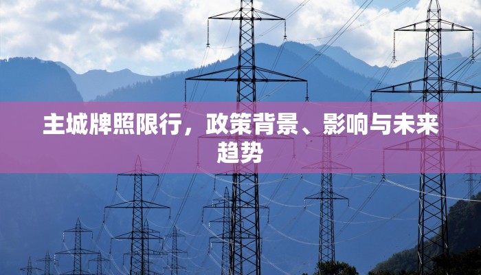 主城牌照限行，政策背景、影响与未来趋势