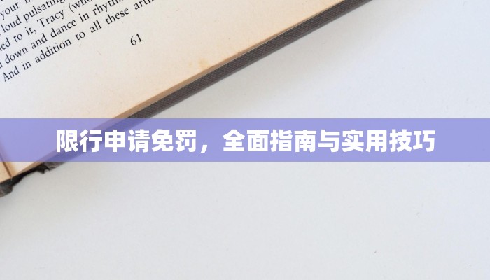 限行申请免罚，全面指南与实用技巧