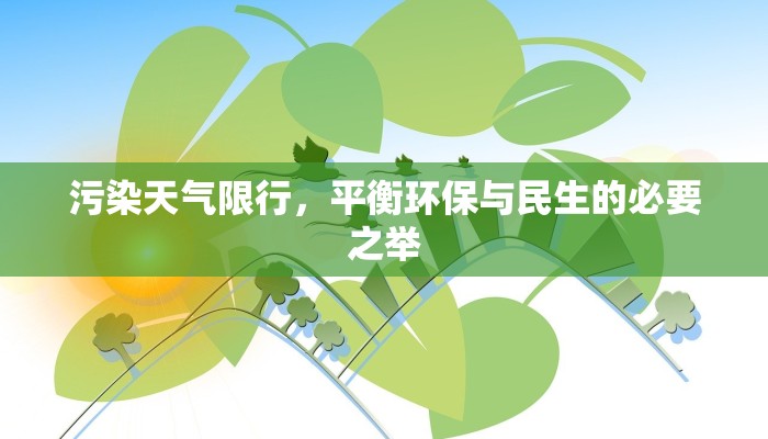 污染天气限行，平衡环保与民生的必要之举